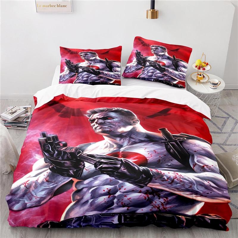 Nová 3D sada povlaku na přikrývku se vzorem BloodShot s povlaky na polštáře Ložní sada Jednolůžko Dvoulůžko Twin Full Queen King Size pro dekoraci ložnice