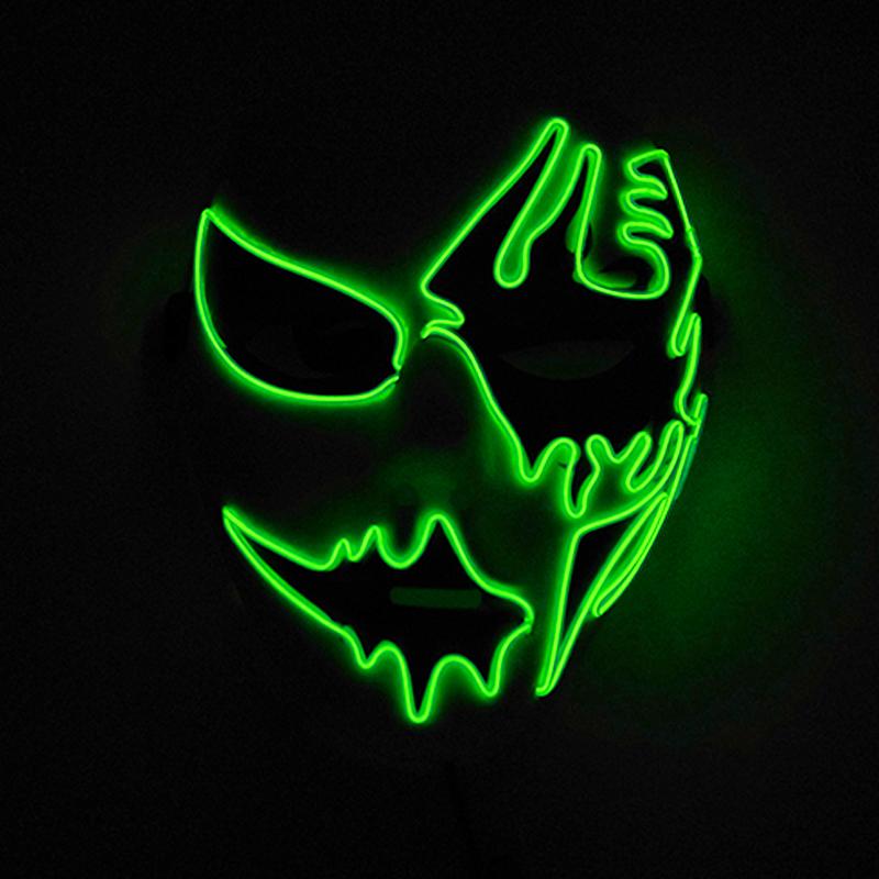 Glow Party Cosplay Mask Neon Mask Led Mask Masque Masquerade Party Masks Led Light Up Props Glow In The Dark Costume Supplies