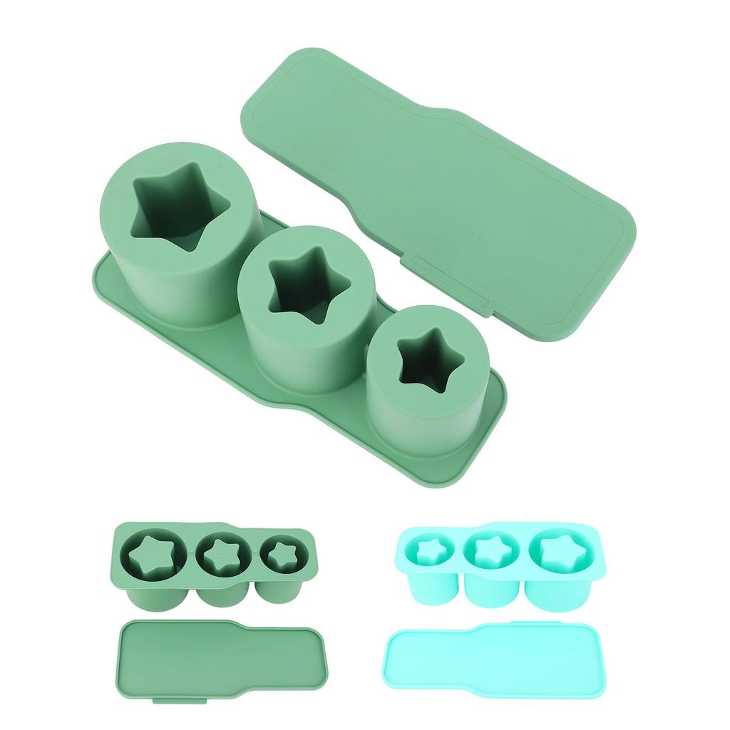 Silicone Ice Cube Tray for Universal Tumbler Cup 20 30 40oz 3 Star Shaped Hollow Ice Mold Maker with