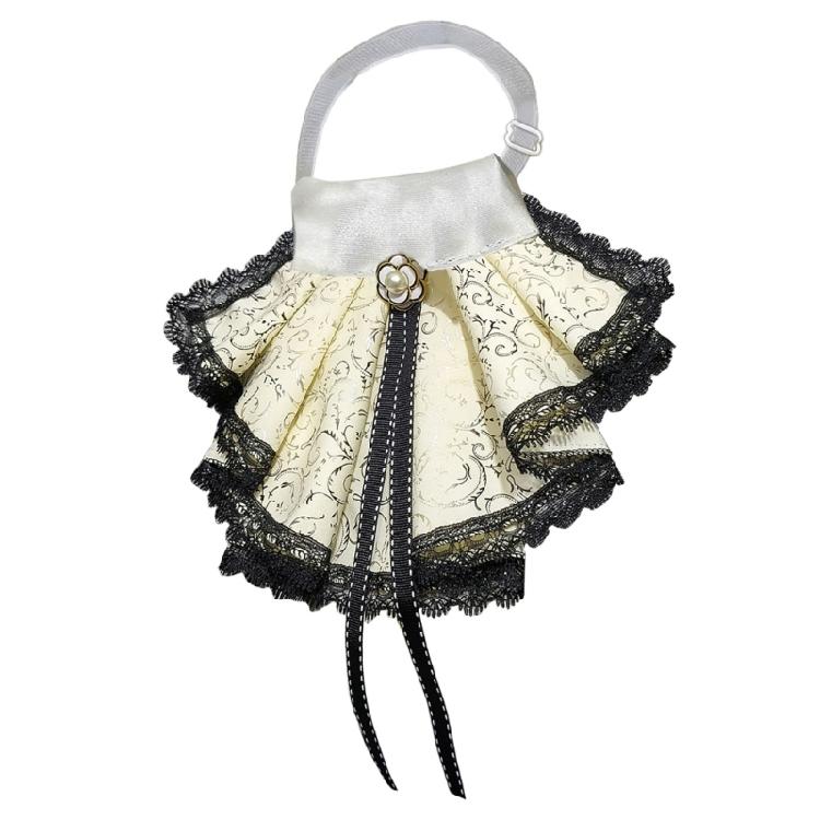 

Elegant Detachable Neck Collar Jabot Collar Neckpiece for WOmen Fashion Ruffled Lace Faux Collar for Cosplay Costume 1