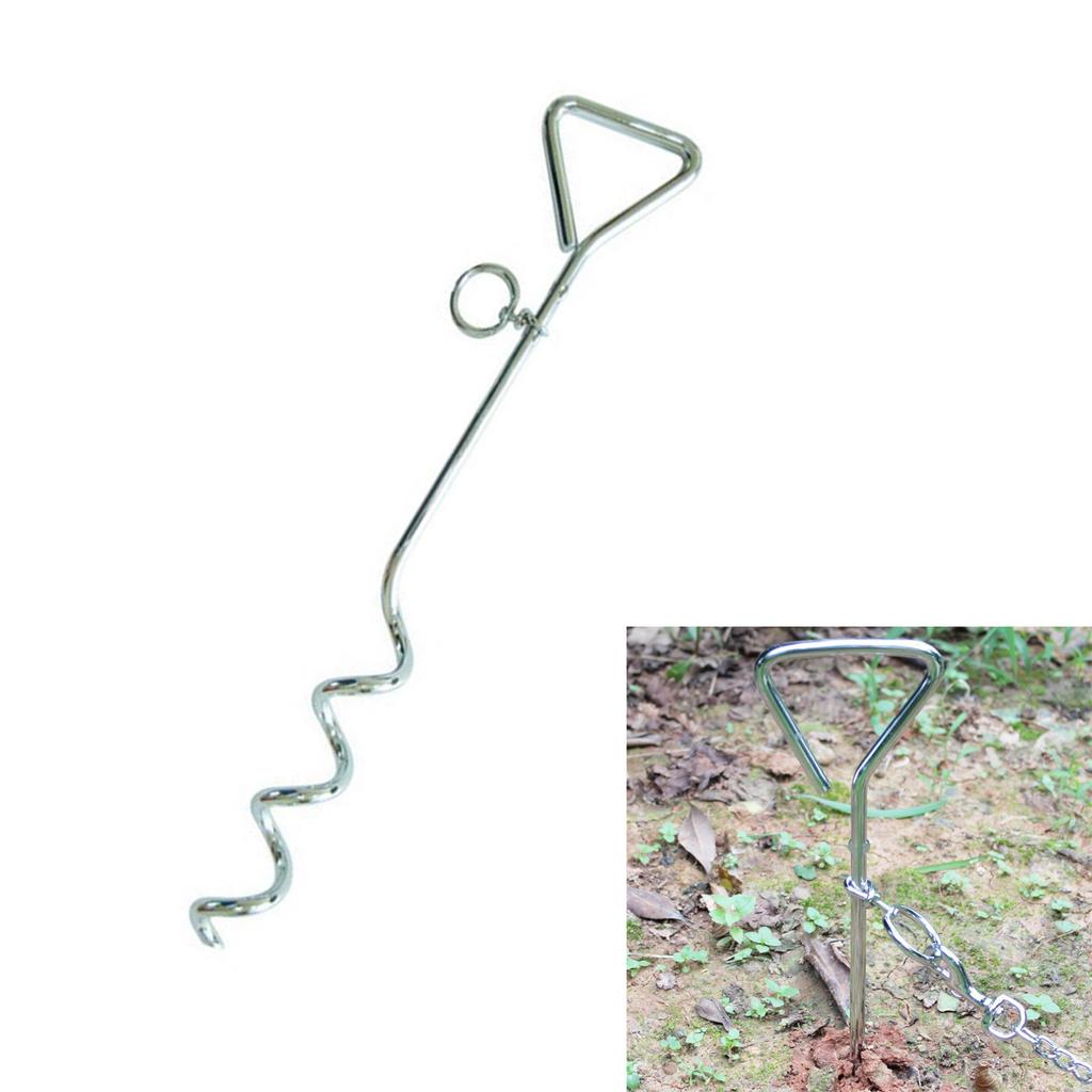 Durability Iron Pet Tie Out Retainer Screw Alloys Spirals Dog Tie Out Stake for Trampolines Swing and Tent