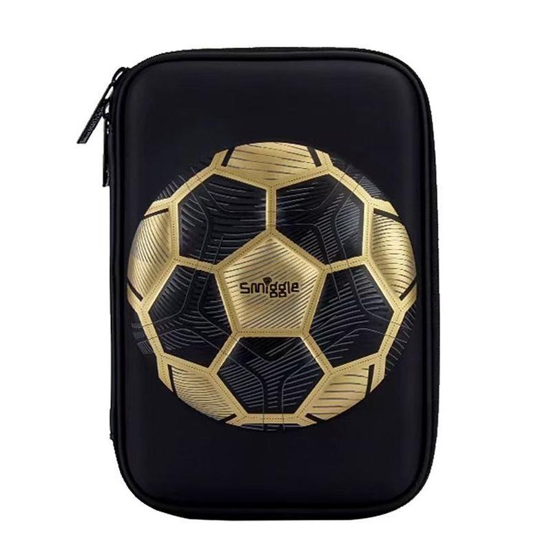 Smiggle Goldene Fußballserie Schultasche Dreidimensionales Federmäppchen Umhänge-Essensbeutel Brotdosen-Tasche Leichter Rucksack