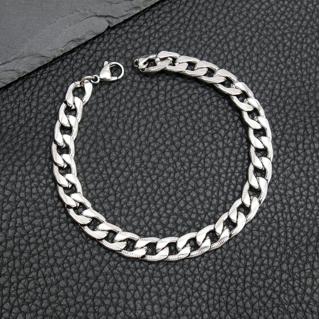 2023 European and American Style Men's Stainless Steel Embossed Bracelet in Ins Wind Design