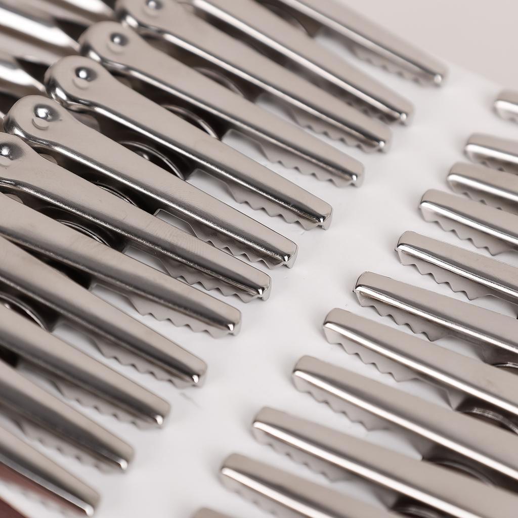 1/50pcs Metal Alligator Clips Crocodile Test Clip Cable Lead Screw Fixing Tools Connectors Silver Electric Test Pins Supplies