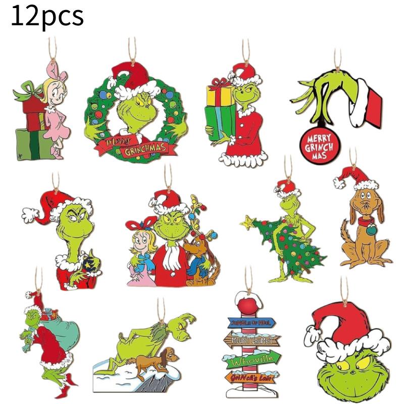 Santa The 12pcs Hat Pendant Xmas Tree Hanging Decoration Home Party Gift