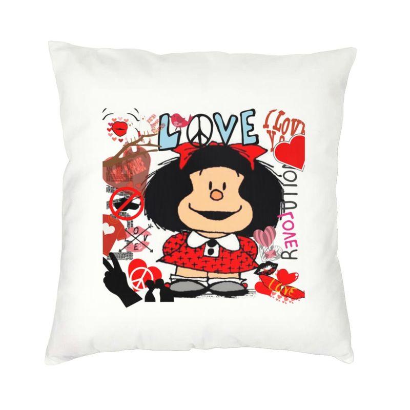 

Custom Mafalda Namaste Square Throw Pillow Cover Home Decorative 3D Two Side Printed Kawaii Cartoon Cushion Cover for Sofa 30x30cm 12x12in