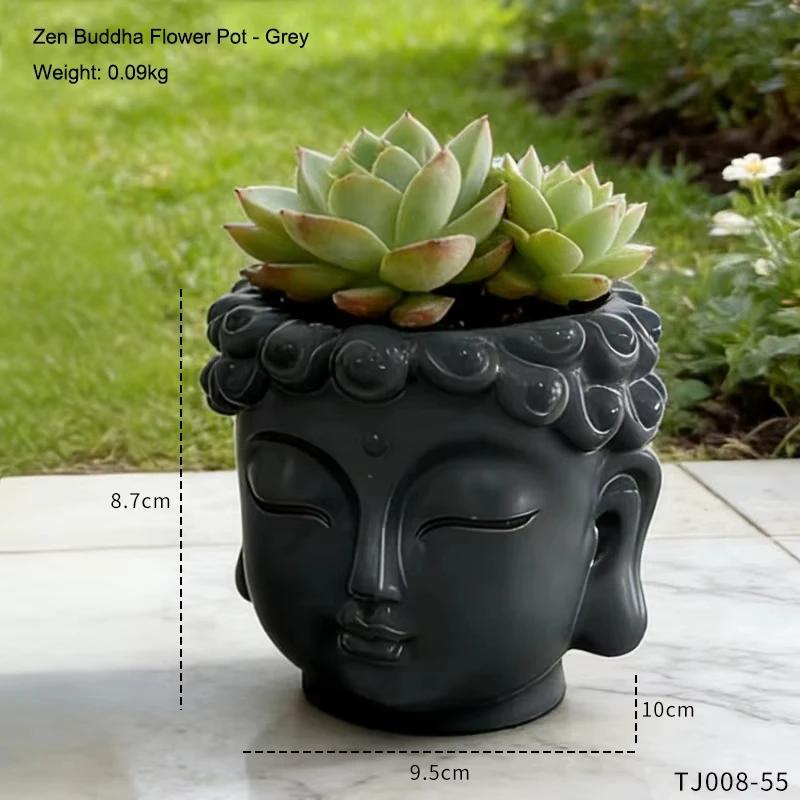 Creative Buddha Statue Flowerpot Green Potted Plants Container Home Courtyard Garden Decor Resin Handicrafts Ornament Gift