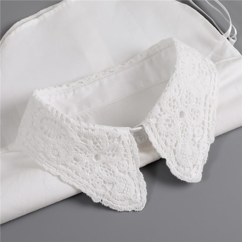 Perfect Match Embroidery Fake Collar Women Lace Detachable Lapel Collar Shirt Top Tie White Ruffles False Collar Woman Removable False Blouse