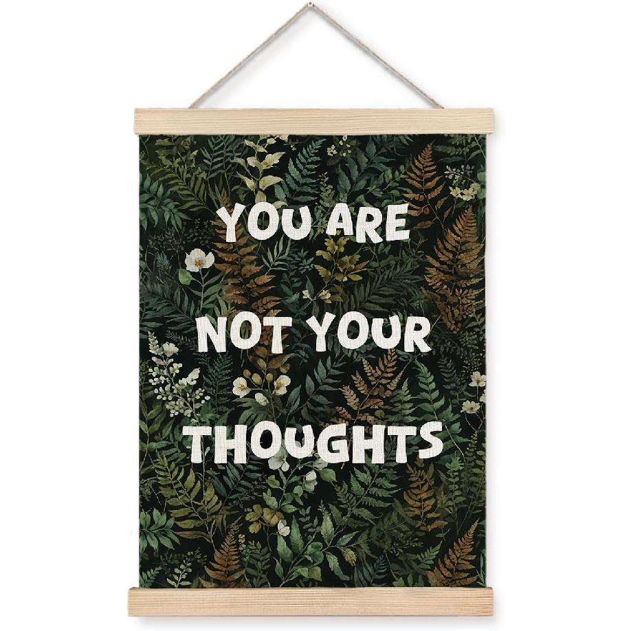 JINYO Boho Mental Health Wall Decor, Boho Abstract Sunshine pirational Wall Art Poster, Mental Health Canvas Prints Wall Decor for Therapy Counselor You Are Note Your Thought