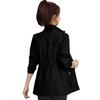 Korean Women Trench Coats Casual Lapel Drawstring Windbreake Spring Loose Mid-length Jacket Big Size 4xl