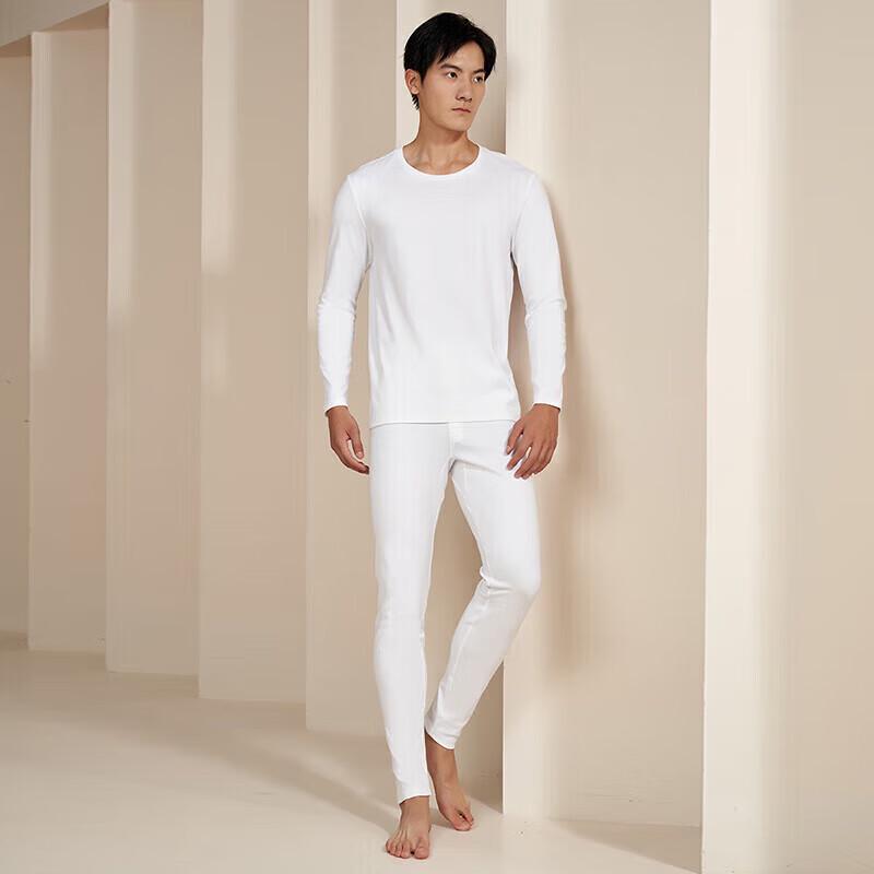 Yiershuang Men's 100% Pure Cotton Round Neck Thermal Underwear Set