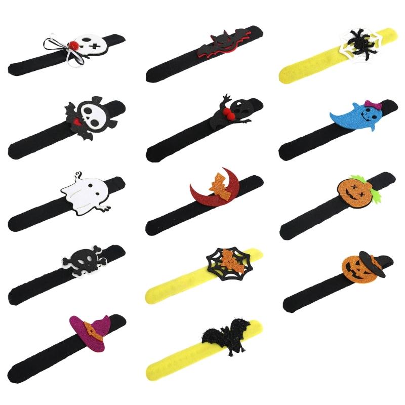 Holiday Wrist Accessories Set of 10 Slap Bracelets for Group Guests, Seasonal Wristbands for Class Parties and Family Plans