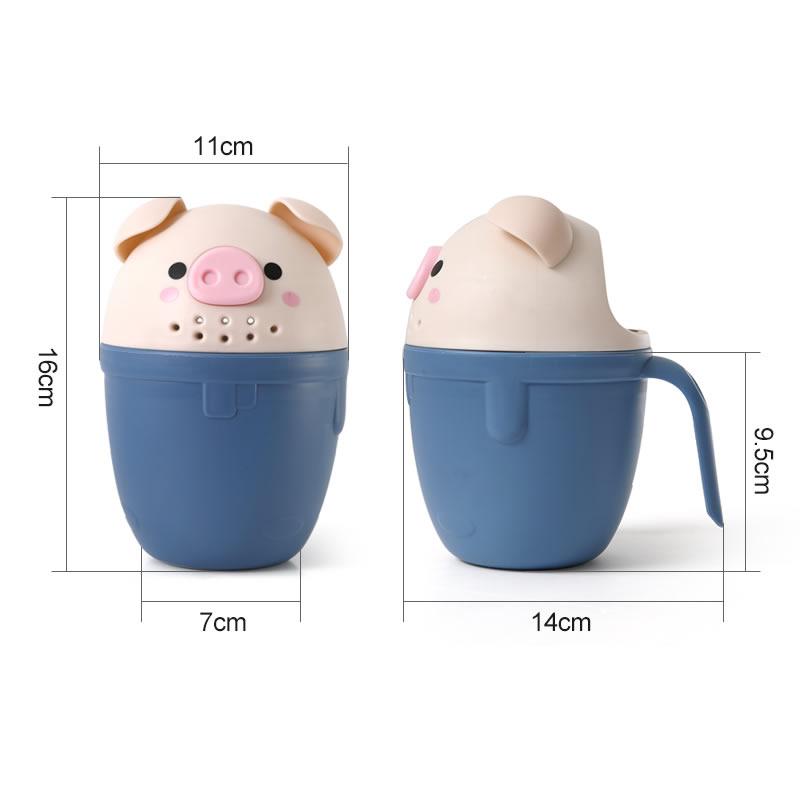Kids Bath Tool Cartoon Pig Baby Bath Caps Cute Toddle Shampoo Cup Children Bathing Bailer Baby Shower Spoons Washing Hair Cup
