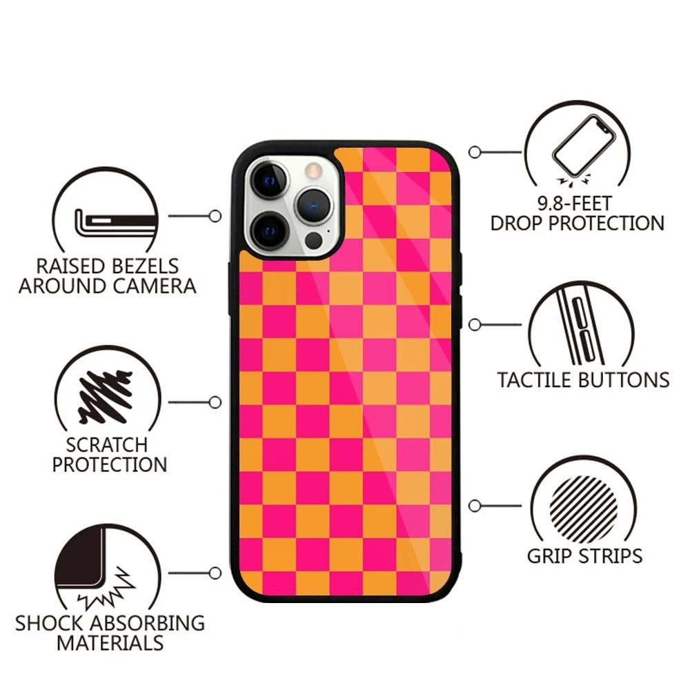 checkerboard checked chess board Phone Case For iPhone 16,15,14,13,12,11,Plus,Pro,Max,Mini Magsafe Magnetic Wireless Charging