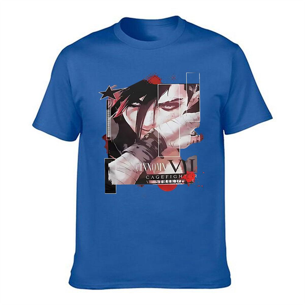Unisexs Cotton TShirt CINNQMN VI Cagefight Anime Style Graphic Print Short Sleeve Tee for Casual Streetwear