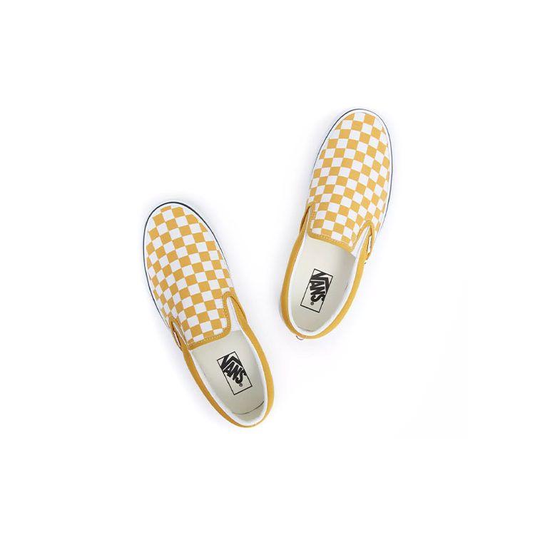 Vans Classic Slip-On Color Theory Checkerboard Yellow White Unisex Sneakers VN0A5JMHF3X