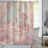 1pc Valentine's Day Pink Skull Digital Print Shower Curtain, Machine Washable, Woven, Bathroom Decorative Pattern Curtain