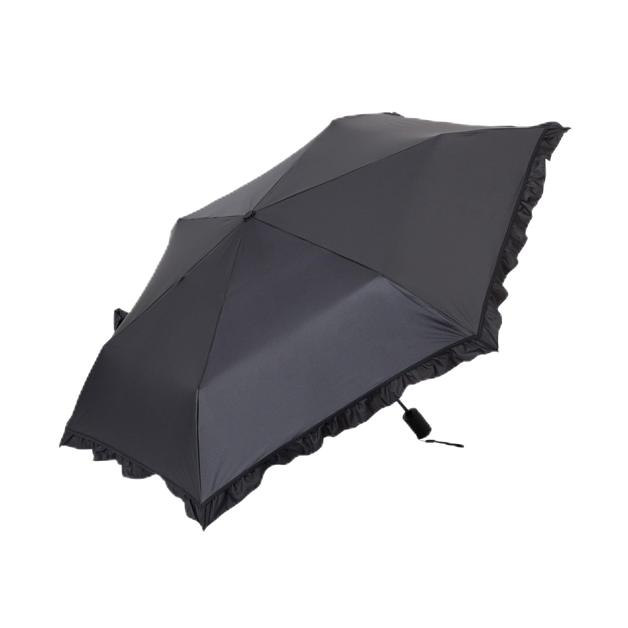 

Francfranc Automatic Classic Frill Folding Umbrella 50cm Black for both sunny and rainy Open/Close Light-Blocking (Suitable days) чорний