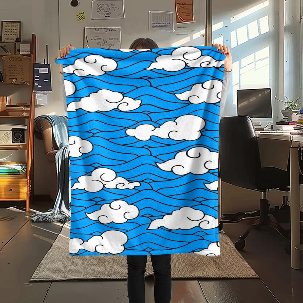1Pc Cartoon Print Flannel Blanket, High Quality Comfortable for All Seasons, Home Decor, Warmth and Comfort, Perfect for Christmas Birthday Gift