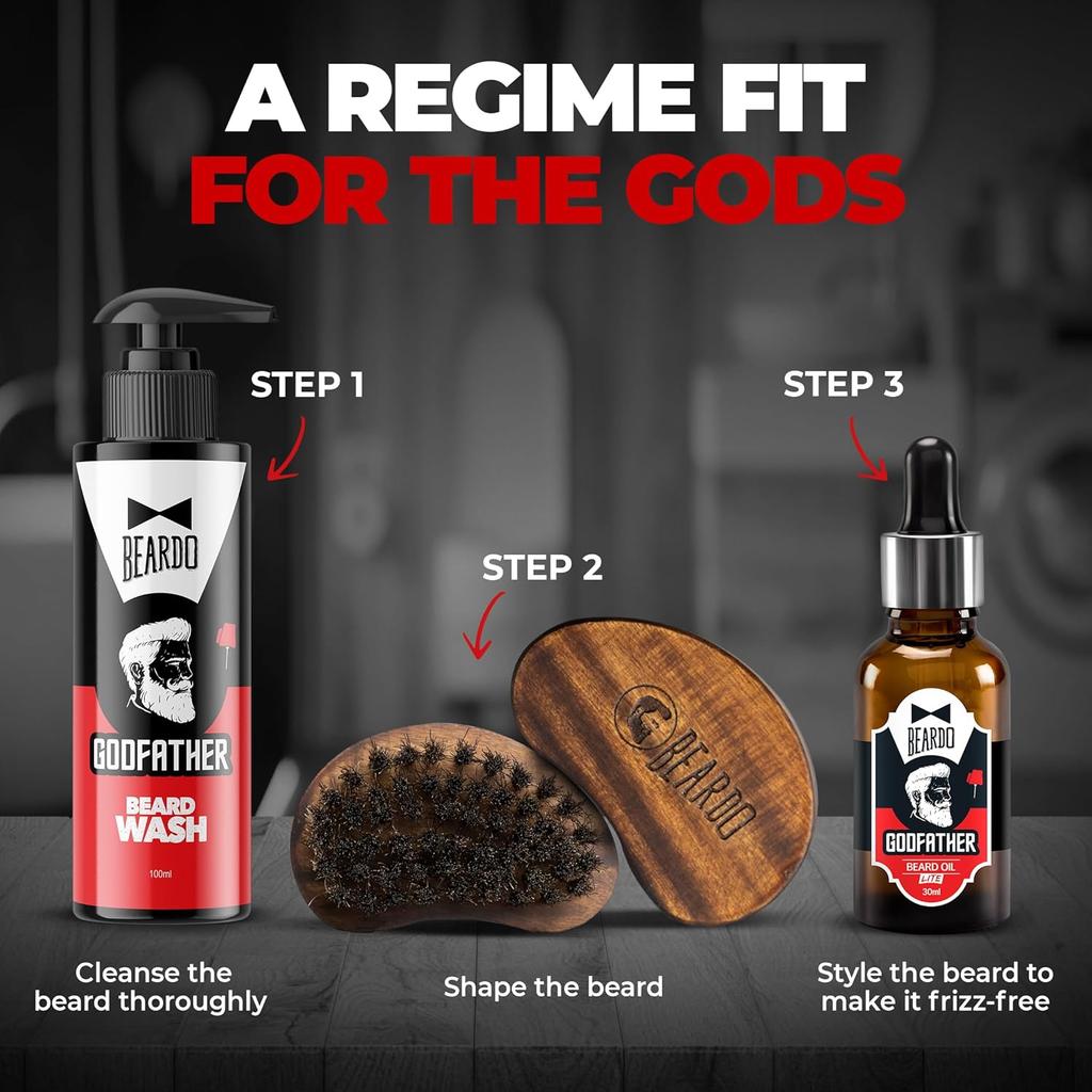 Beardo Godfather Lite Beard And Moustache Oil 30 Ml | Non-Sticky Daily Grooming For Men With Pleasant Scent