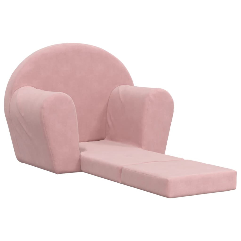 vidaXL Schlafsofa für Kinder Rosa Weich Plüsch