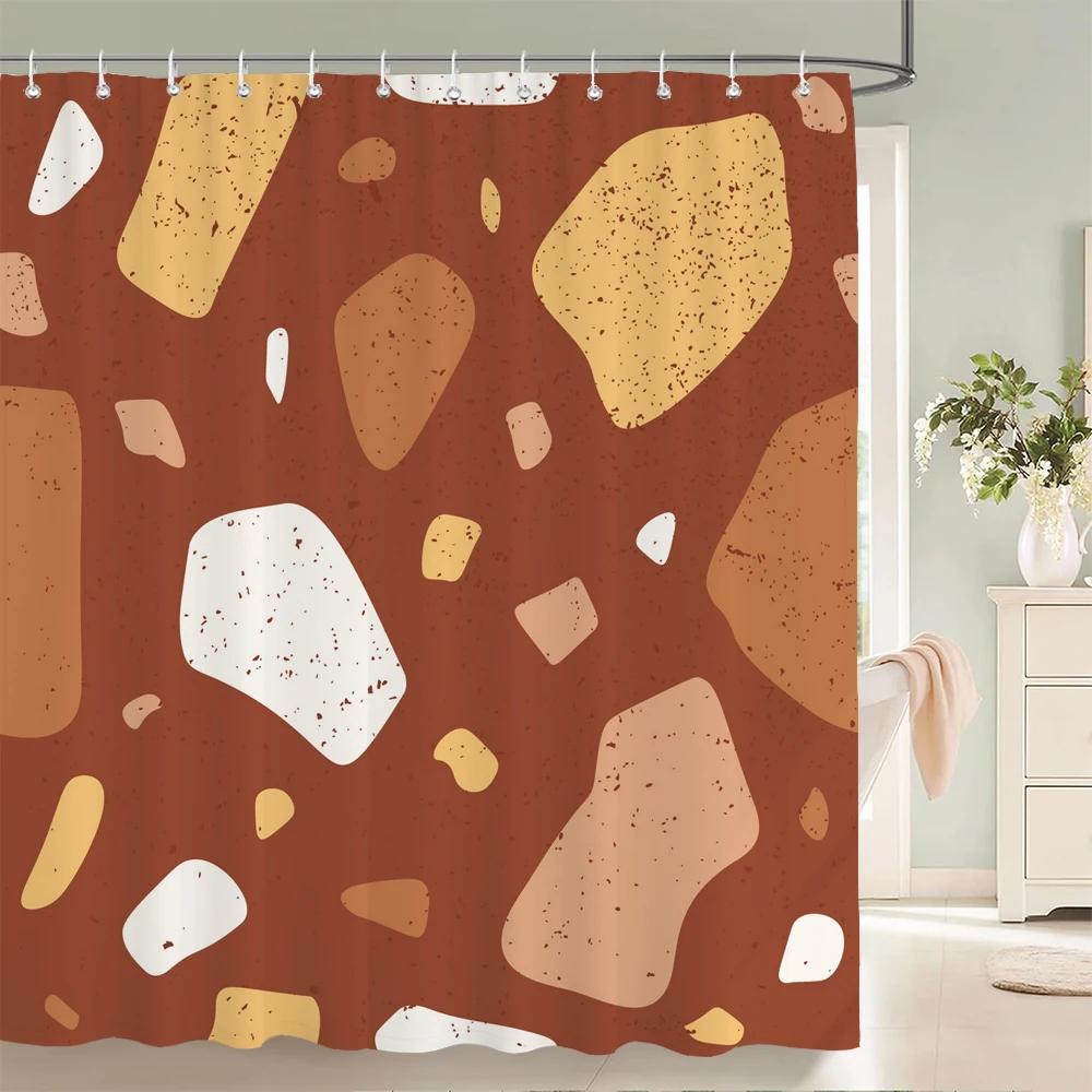 Modern Nordic Mosaic Pattern Shower Curtains Bathroom Polyester Bath Curtains Printing Shower Curtain Decor With Hooks Curtain