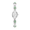 Vintage Oval Damenuhr Armbanduhr mit natürlichem Tigeraugenstein IP-beschichtete Legierung Quarz Uhr Retro Leichter Luxus Damenuhr für Kleider
