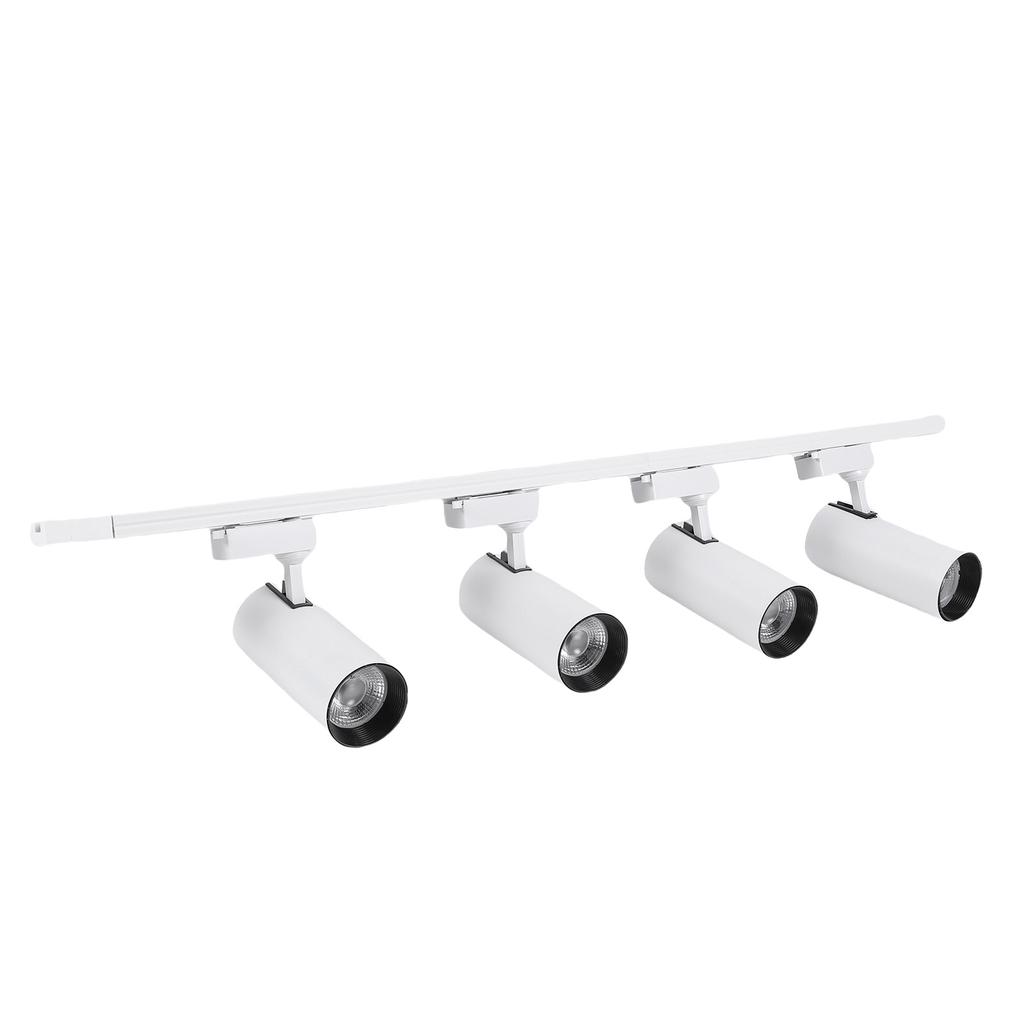 LED 4 Light Track Lighting Kit 30W 6000K COB Ceiling Spotlight LED Track Light Fixture for Kitchen Living Room Bedroom