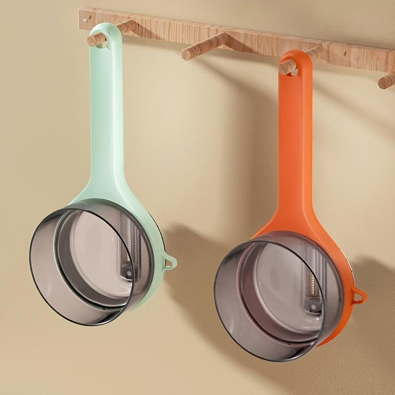 Multifunksjonell roterende skreller med oppbevaringsbeholder, skreller for frukt og grønnsaker, manuell skrelleverktøy med innebygd oppbevaring, kjøkkenutstyr