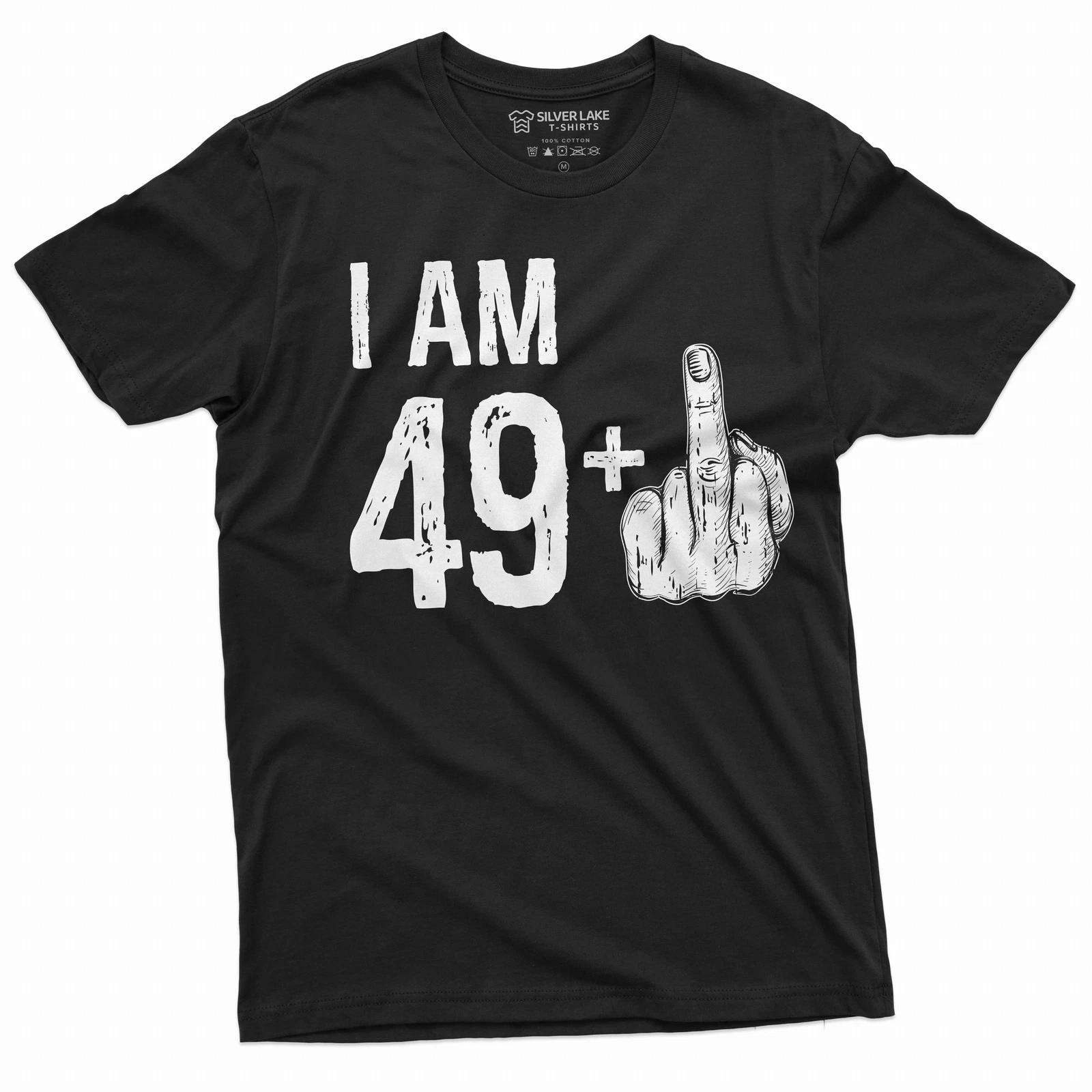 Men s 50th Birthday T-shirt Papa Grandpa Dad 49+ middle finger offensive Tee L