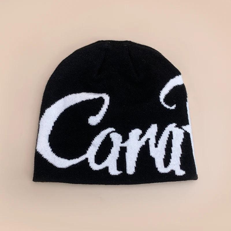 

Цветные блочные шерстяные вязаные шапки с буквами осень и зима теплые персональные универсальные уличные модные хип-хоп американские шапки 54-62cm