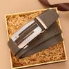 Men'S New Leather Belt, Middle-Aged And Young Fashion Business Cowhide Automatic Buckle Belt, Casual Simple Jeans Belt