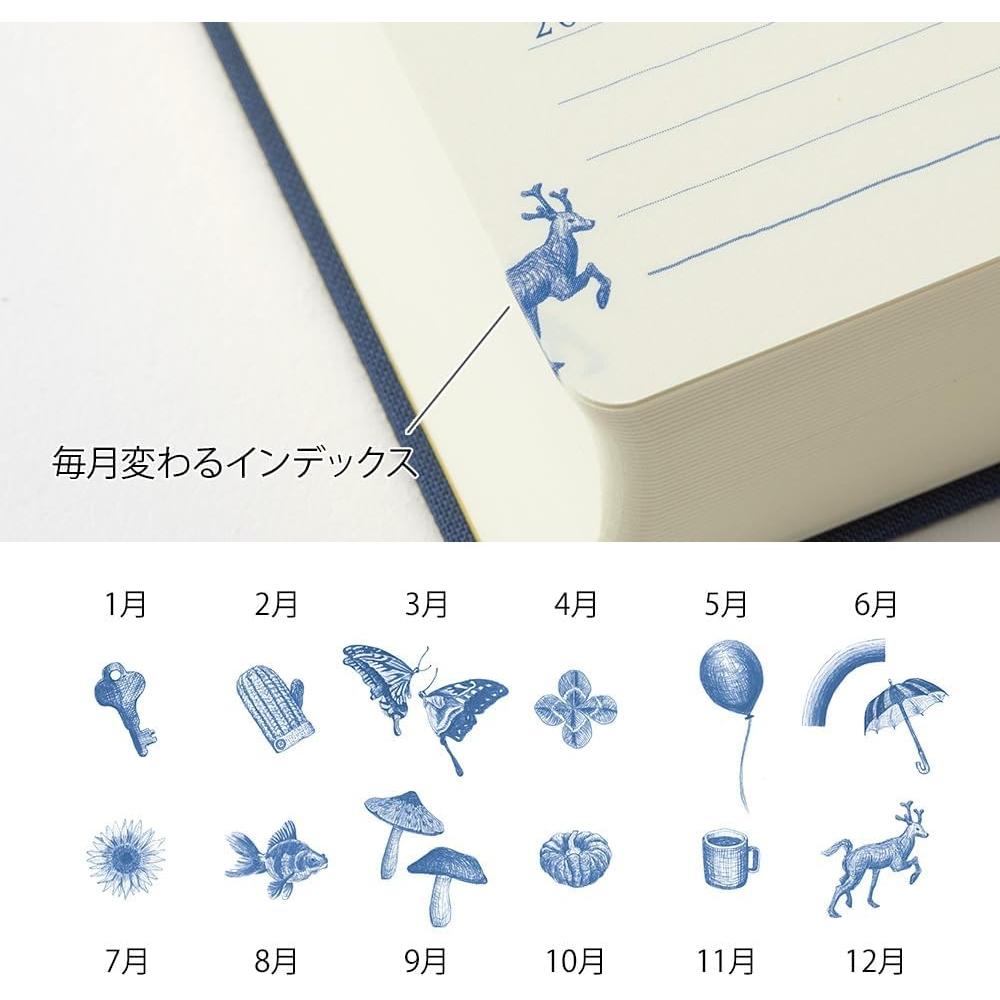 Midori  Midori  Designphil Midori  Midori  Diary 10 Year Continuous Door Navy Blue 12397006 Navy
