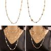 Long Pearl Layered Necklace Sweater Chain Statement Jewelry for Wedding Party