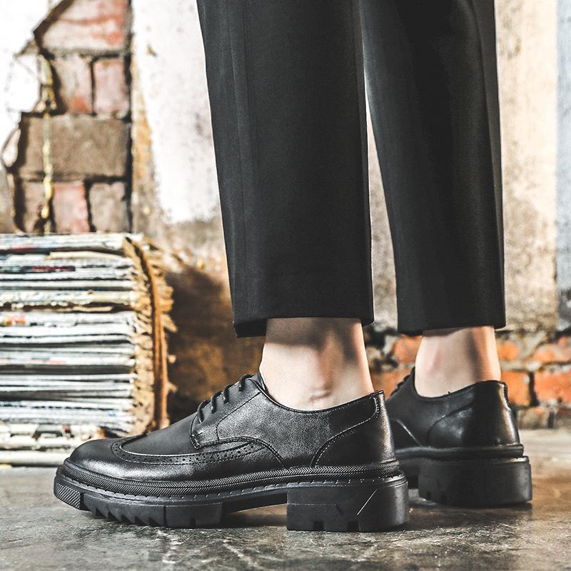 Herren Frühling und Herbst kleine Lederschuhe Brock Business und Freizeit Britischer Stil vielseitig atmungsaktiv formelle Herrenschuhe 6205-J