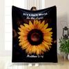 A Bright Sunflower Against a Dark Background with Uplifting Text. for All Seasons Blanket Lunch Break Throw Gift