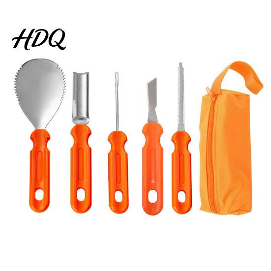 Pumpkin Scoops And Scrapers Halloween Carving Tools Kit Stainless Steel Blades Anti-slip Fruit Vegetable Set