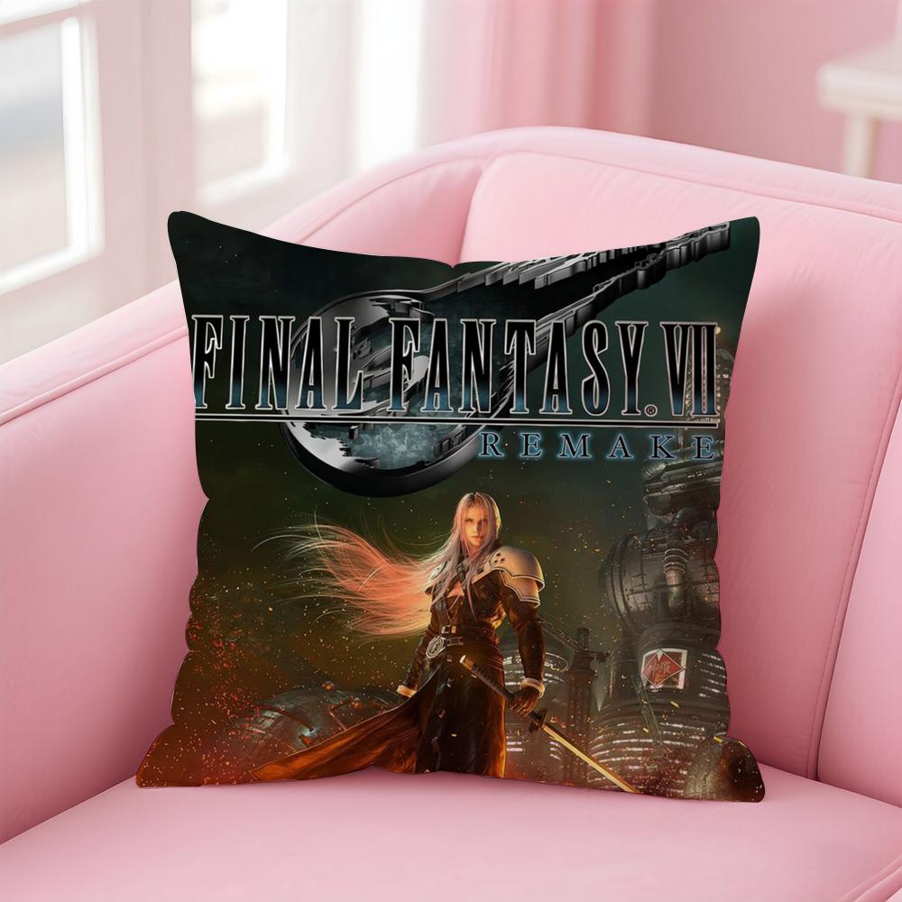 

F-Final F-Fantasy VII Cushion Cover Comfortable Reversible Pillow Cover Ideal for Car Sofa Bedroom & Beyond 30cmx30cm