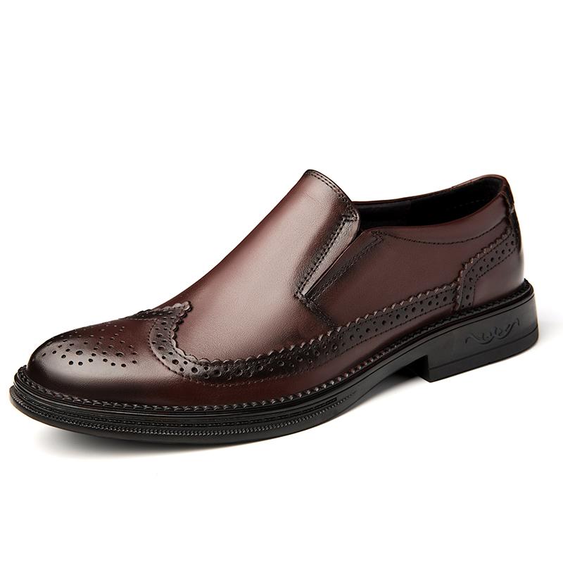 Luxury Brand Man Oxford Shoes Genuine Leather Men Casual Shoes Slip On Loafers British Style Formal Dress Footwear Brogue Shoes