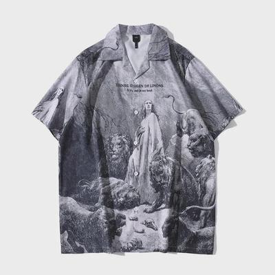 2025 Módna voľná pánska retro kvetinová košeľa v havajskom štýle v japonskom štýle - s krátkym rukávom, elegantná a pripravená na pláž