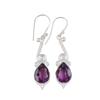 Real African Amethyst Gemstone 925 Sterling Silver Lovely Jewelry Earrings 2.10" EE-37-9
