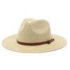 Summer Panama Straw Hat for Men Women, Wide Brim Sun Cap Beach Vacation, UV Protection Travel Hat