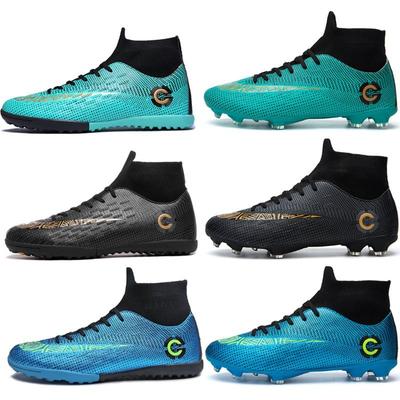 Pantofi de Fotbal High-Top Bărbați și Femei Copii Tf Crampoane Frânte Gazon Sintetic Crampoane Ag Piele Picior Competiție Pantofi de Antrenament pentru Studenți