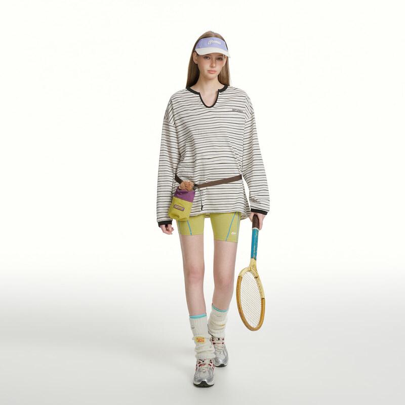 BEETLE TOWN Women s Striped V-Neck Long Sleeve T-Shirt L