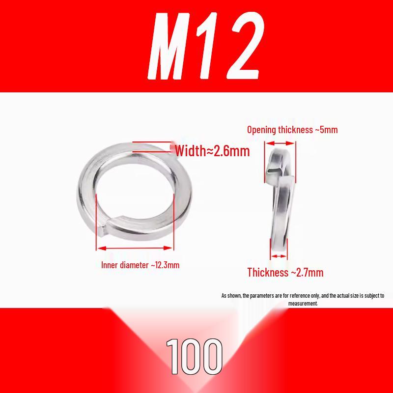 Stainless Steel Spring Washer M3-M16 Elastic Metal Washer Set