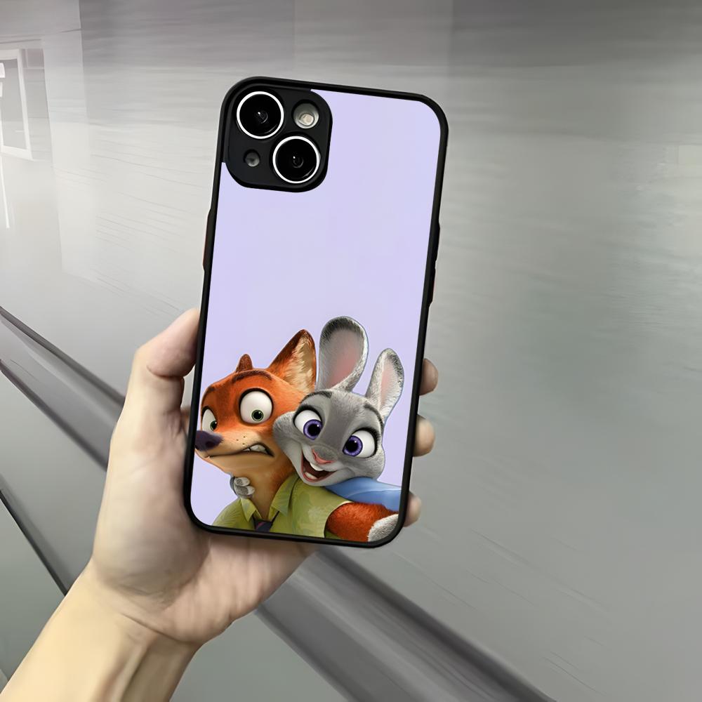 Z-ZootopiaS Nick Judy Phone Case For Iphone 17 16 15 14 13 12 Pro Max Xr Air Plus Skin Feel Black Hard Shell Cover