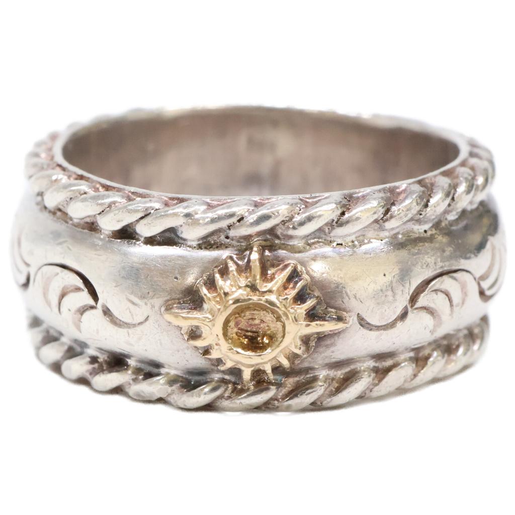 ARIZONA FREEDOM R-45b SILVER K18 Medium Sun God Arabesque Ring ring Silver / Yellow GoldUsed