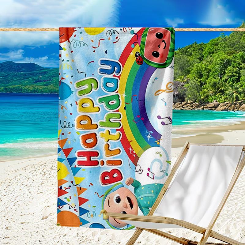Ultra-Soft Beach Towel with CoComelon Theme,Ideal for Pool - Camping, Diving - Perfect Travel Essential, Vibrant Beach Towel.