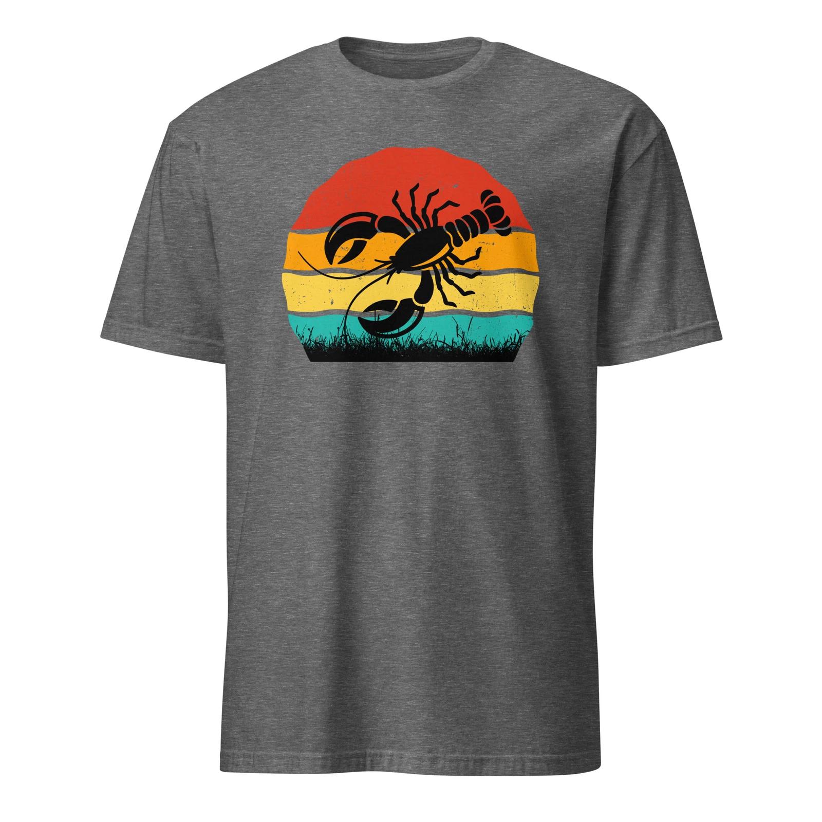 Sunset Lobster Unisex T-Shirt, crawfish crab fishing retro ocean sea crayfish XS