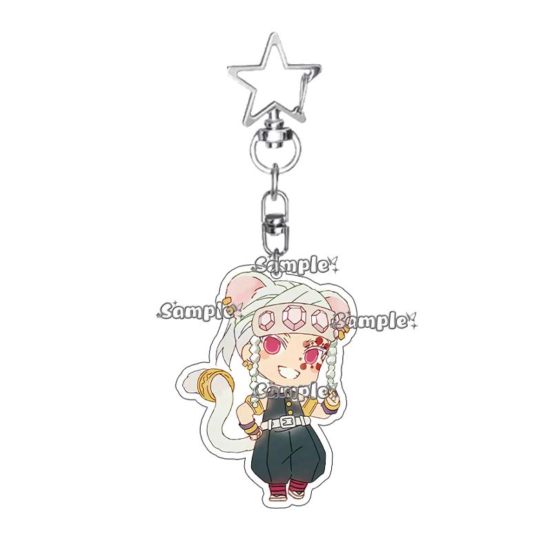 Cartoon Acrylic Nezuko Agatsuma Zenitsu Tomioka Giyuu Peripheral Keychain Pendant Decoration Fans Cute Accessory Ornaments Gifts